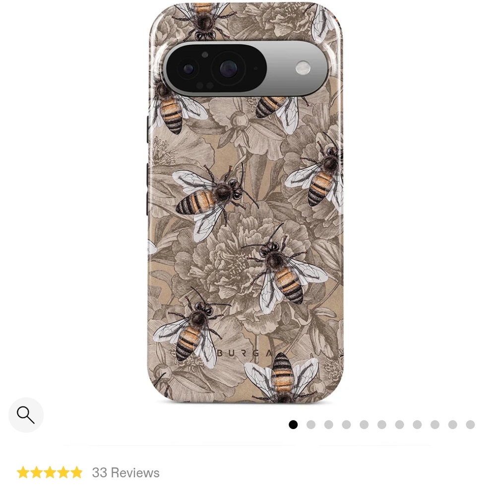 Tan Bee Pattern Phone Case